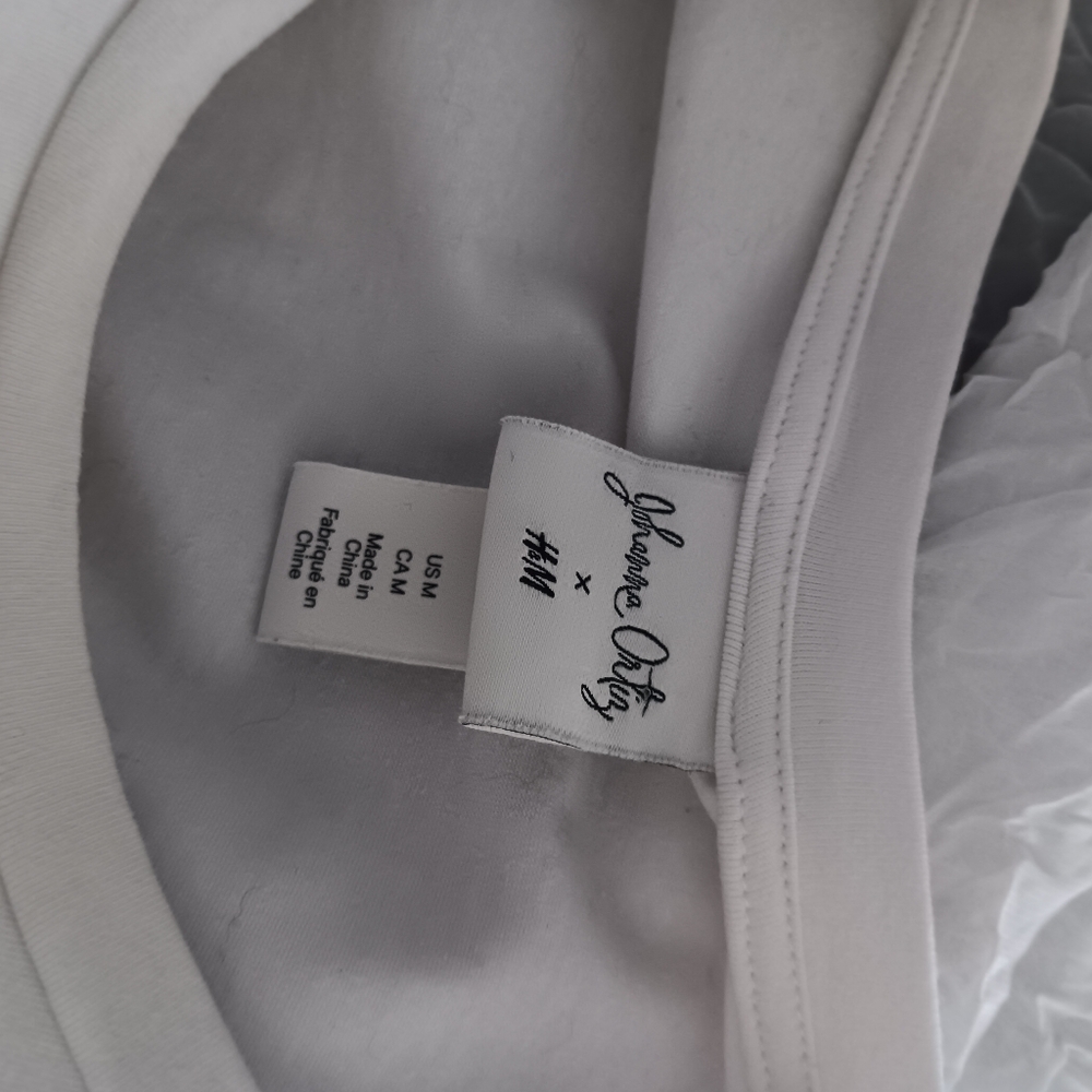 JOHANNA ORTIZ x H&M White Cotton Balloon Puff Sleeve Tee M - Picture 4 of 6